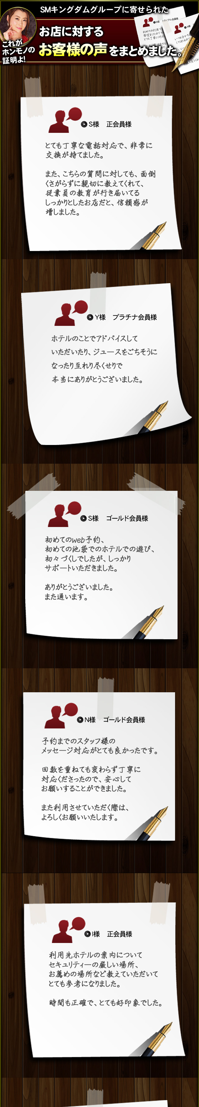 お店に対するお客様の声